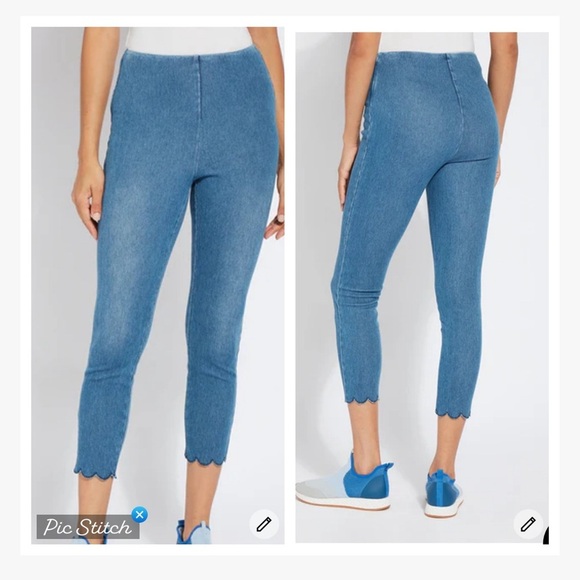 Lysse Scallop Hem Ankle Jeggings - Picture 1 of 10